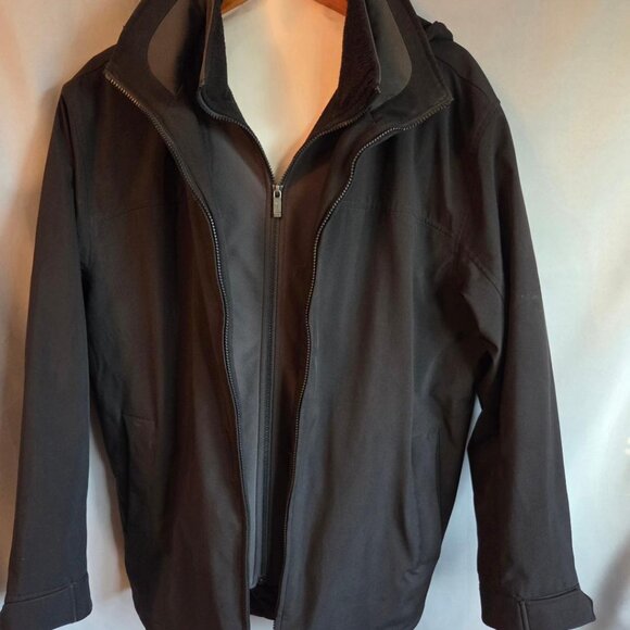 Men’s Weatherproof Coat Ultra Tech Fully Lined Detachable Hood Black Size Large - Picture 11 of 12